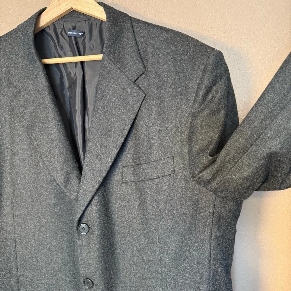 Giorgio Armani Classico Charcoal Gray Black Men's Wool & Cashmere Blazer 44R